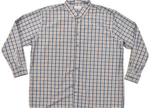 Foxfire Shirt Men 3XT Blue Orange Plaid Button Down Long Sleeve Big Tall Cotton